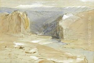 A View Of Kouthlli, Zajoei, Greece by Edward Lear