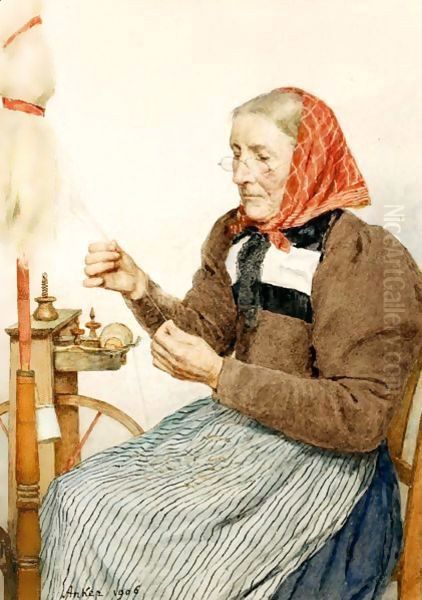 Grandmother Spinning, 1906 - view 1