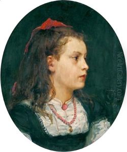 Portrait Of Bethli Oser, 1871 by Albert Anker