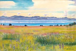 View Of The Lake Of Geneva From Saint-Prex by Ferdinand Hodler