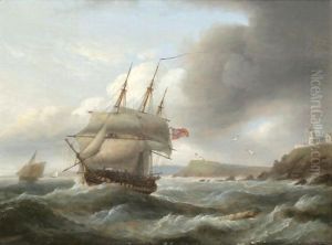 A Frigate Of The Royal Navy Leaving Cork Harbour by Thomas Luny