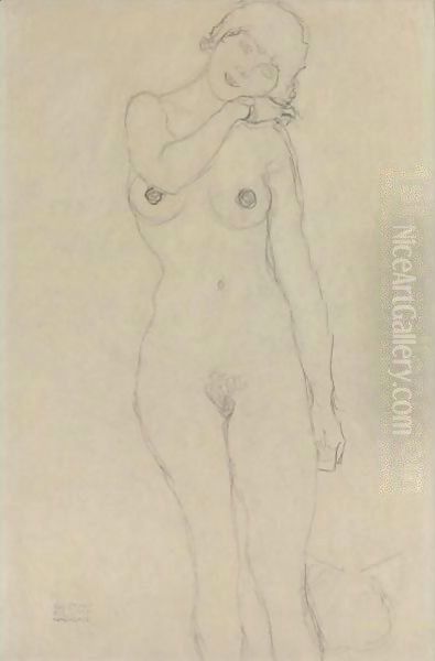 Stehend Von Vorne, Den Kopf Nach Rechts Geneigt (Standing Woman With Head Leaning Right) - view 1