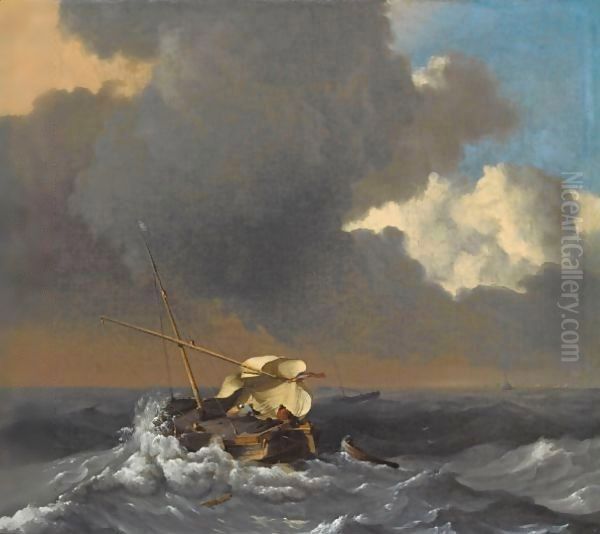 A Fishing Boat In A Rough Sea - view 1