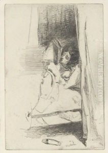 Reading In Bed by James Abbott McNeill Whistler