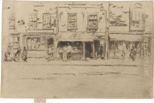 The Fish-Shop, Busy Chelsea by James Abbott McNeill Whistler