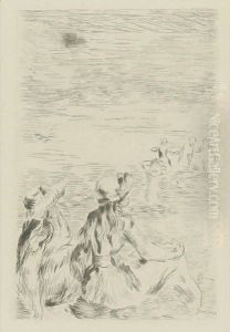 Sur La Plage, A Bernaval by Pierre Auguste Renoir