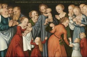 Christ Blessing The Children by Lucas The Younger Cranach