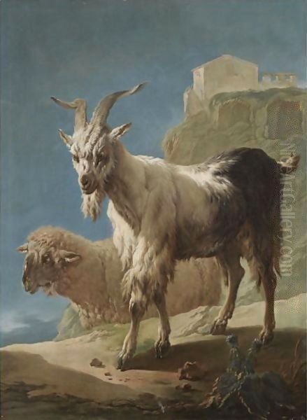 A Goat And A Sheep In An Italianate Landscape - view 1