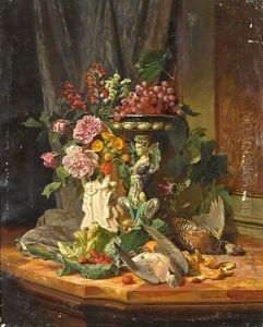 A Still Life With Flowers, Fruit And Game