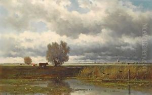Cows In A Summer Landscape by Willem Roelofs
