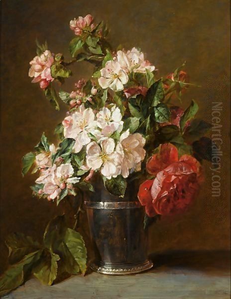 A Still Life Of Roses And Apple Blossom - view 1