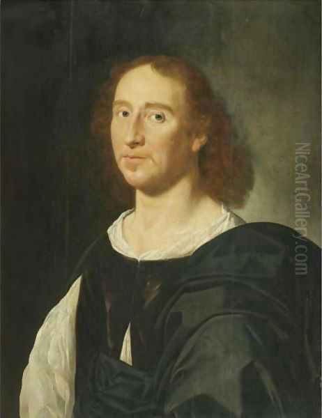 Portrait Of A Gentleman Wearing A Purple Doublet And A White Shirt - view 1