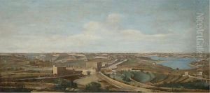 Malta, A View Of Birgu, Senglea And The Santa Margherita Lines Taken From The Cottonera Gate Leading To The Salvador