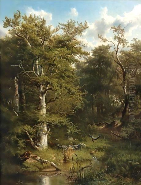 An Eagle And His Prey In The Woods - view 1