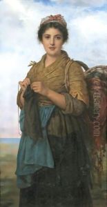 The Young Seamstress by Leon-Jean-Basile Perrault