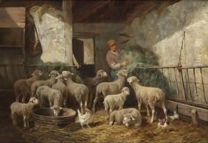 Feeding Time by Charles Emile Jacque