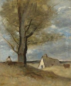 Study Of A Landscape With Figure by Jean-Baptiste-Camille Corot