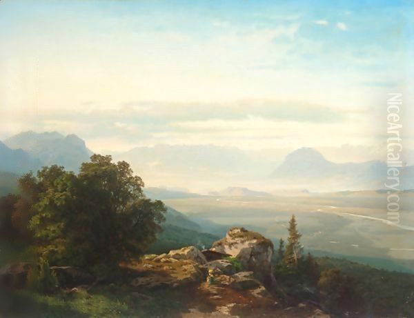 A Mother And Child In An Italianate Landscape - view 1