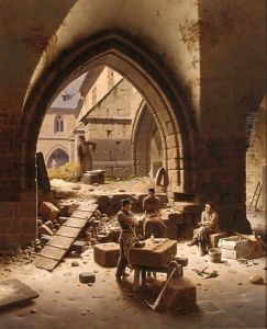 'Partie Den Kreuzgang Der Lieben Frauen Kirche Zu Halberstadt' by Carl Georg Adolph Hasenpflug