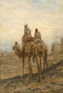 Bedouins On Camels In The Desert
