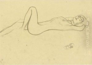 Lying Female Nude With Positioned Left Leg