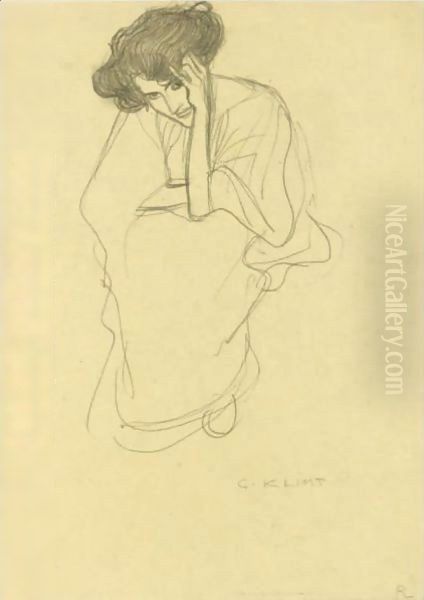Seated Woman Resting - view 1