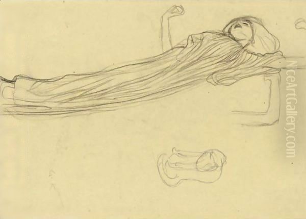 Floating Draped Figure To The Right, Repetition Of The Left Arm - view 1