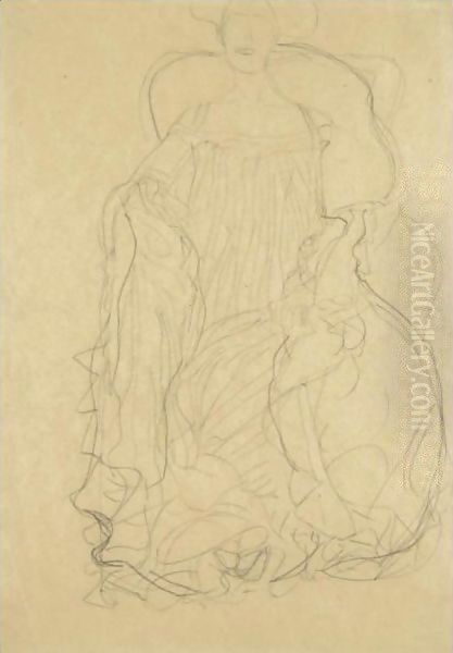 Adele Bloch-Bauer Seated From The Front, A Boa Draped Over Her Left Shoulder - view 1