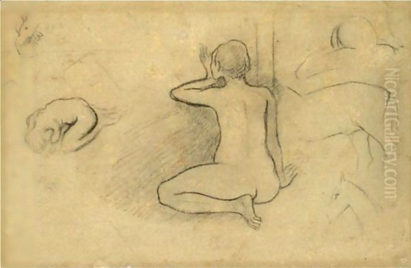 Femme Assise De Dos - view 1