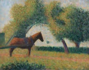 Le Cheval Attele Or La Charette Attelee by Georges Seurat