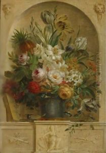 Still Life Of Flowers In A Niche