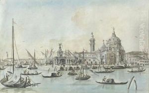 View Of Santa Maria Della Salute And The Dogana, Venice by Giacomo Guardi