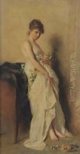 Girl With Garland Of Flowers - view 1
