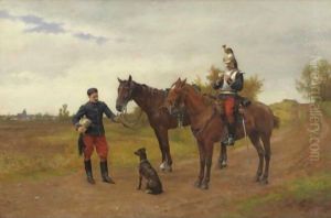 A Stop On The Road by Etienne Prosper Berne-Bellecour