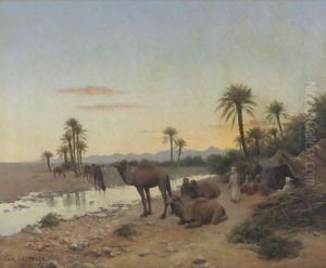 Rest At The Oasis by Jean Baptiste Paul Lazerges
