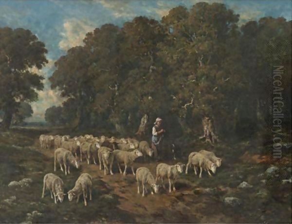 A Shepherdess With Her Flock 4 - view 1