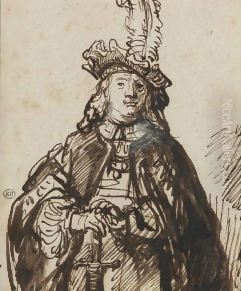 Young Man With A Plumed Hat And Sword - view 1