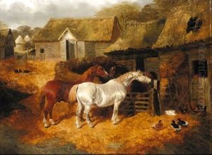 Farmyard With Horses by John Frederick Herring Snr