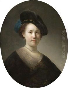 Portrait Of A Young Woman With A Black Cap