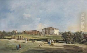 View Of The Villa Loredan At Paese by Francesco Guardi