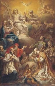 The Virgin Presenting Barnabite Saints To The Holy Trinity