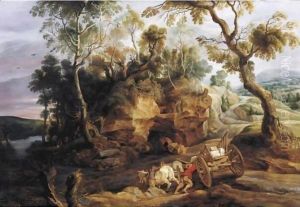Landscape With A Cart Crossing A River