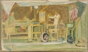 A Workshop In China by Alexander Evgenevich Iacovleff