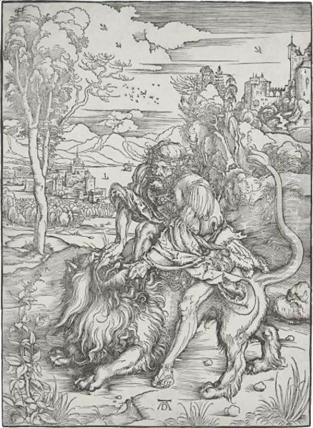 Samson Fighting With The Lion - view 1
