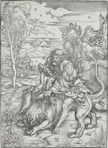 Samson Fighting With The Lion by Albrecht Durer