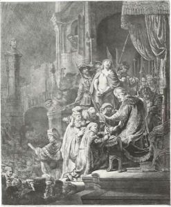 Christ Before Pilate Large Plate by Harmenszoon van Rijn Rembrandt