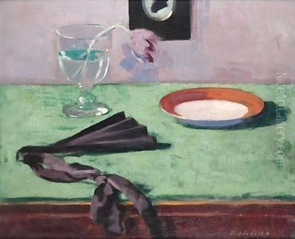 Still Life With A Tulip And A Black Fan - view 1