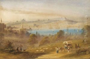 View Of Constantinople Up On The Hills