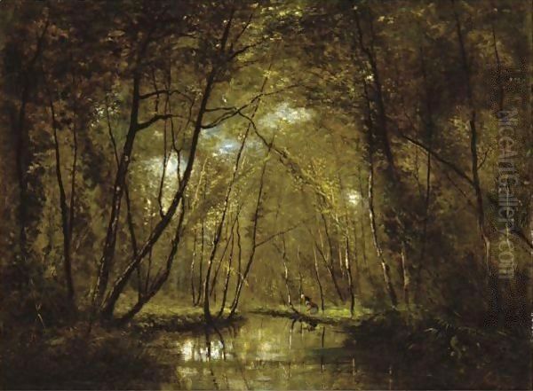 Wooded Riverscape With Figures - view 1