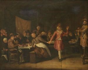 A Wedding Banquet With A Young Man Propositioning A Peasant Woman For A Dance